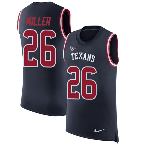 Nike Texans #26 Lamar Miller Navy Blue Team Color Men's Stitched NFL Limited Rush Tank Top Jersey - Click Image to Close